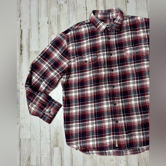 Jachs Flannel Shirt Mens XL Plaid Heavy Long Sleeve Button Up Classic Red - Picture 3 of 13